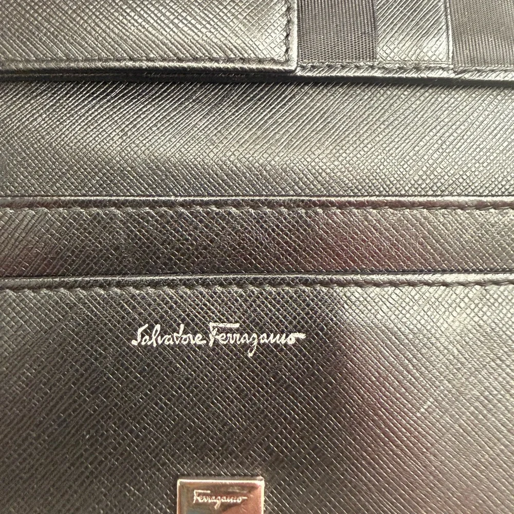 Authentic Salvatore Ferragamo Gancini Saffiano Continental Wallet + COA